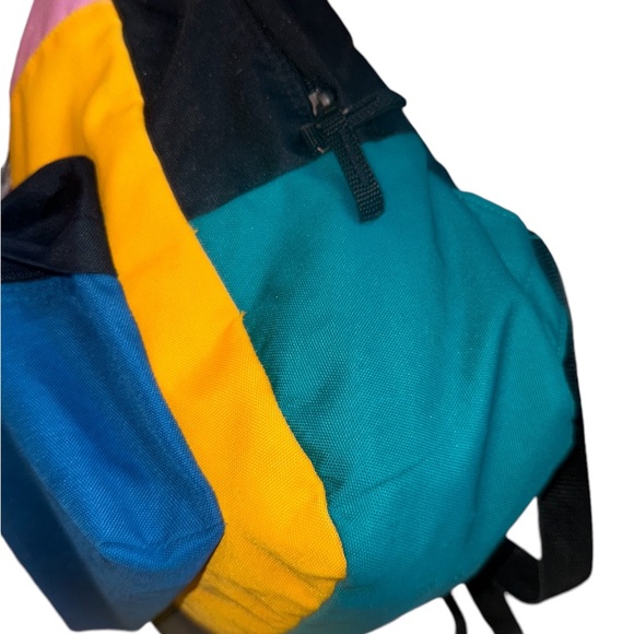 Vans Off The Wall Realm Colorblock Patchwork Medium Size Backpack Book Pockets - Picture 5 of 12
